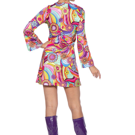 Hippie jurkje roze bloemen