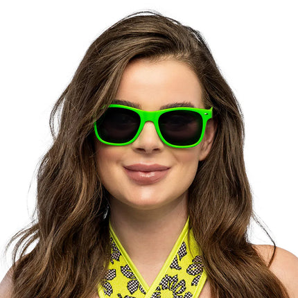 Gafas de fiesta Pop verde neón UV