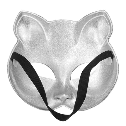 Media máscara Disco Cat plateada