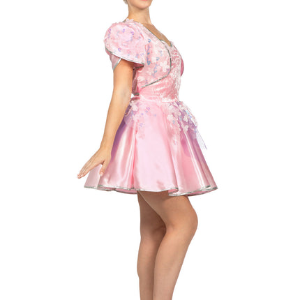 Plumita rosa con flores