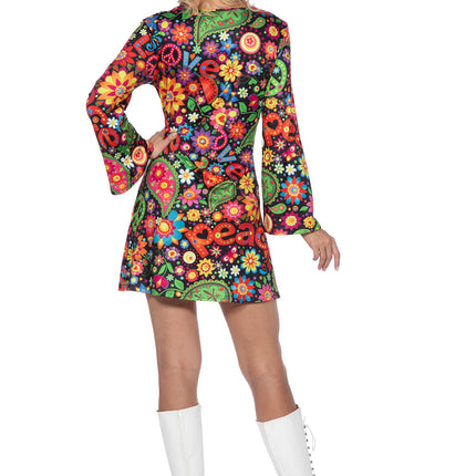 Vestido hippie negro paz