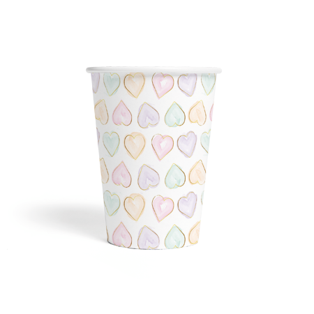 Tazas corazón 210ml 8ud