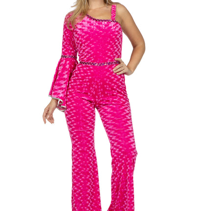 Disco catsuit terciopelo rosa