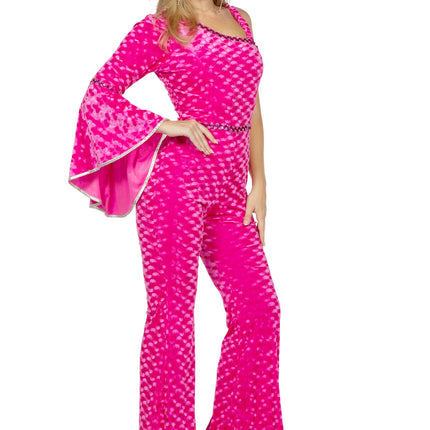 Disco catsuit terciopelo rosa