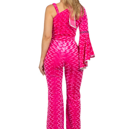 Disco catsuit terciopelo rosa