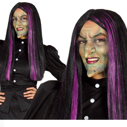 Peluca Halloween Bruja Negra