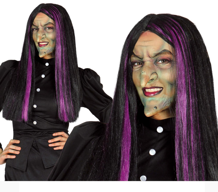 Peluca Halloween Bruja Negra