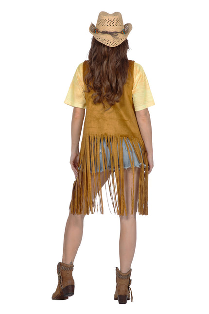 Vest hippie lang met franjes (V)