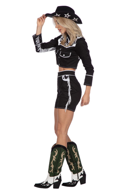 Disfraz de Vaquera Negra Mujer