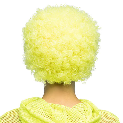Peluca rizada amarillo neón UV
