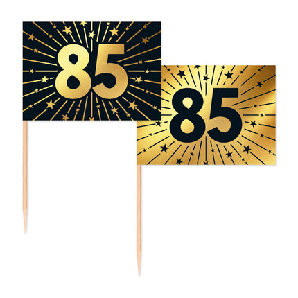 85 Años Cocktail Picks Oro Negro 50pcs