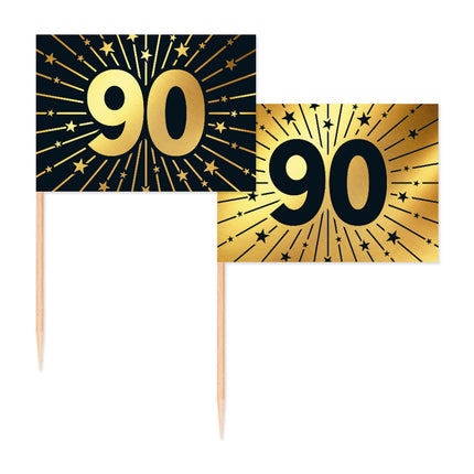 90 Años Cocktail Picks Oro Negro 50pcs