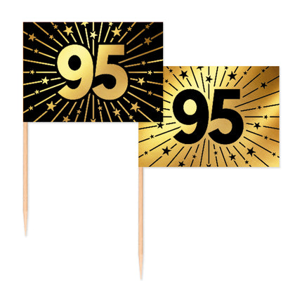 95 Años Cocktail Picks Oro Negro 50pcs