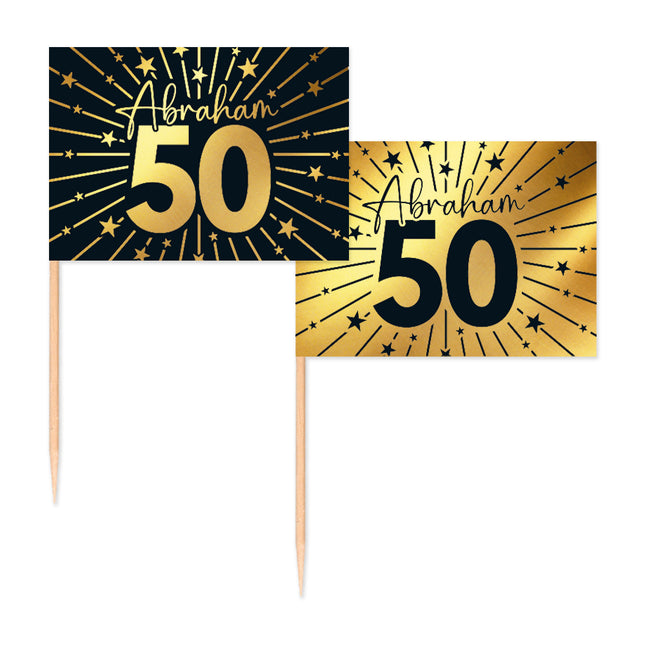 50 Años Cocktail Picks Oro Negro Abraham 50pcs