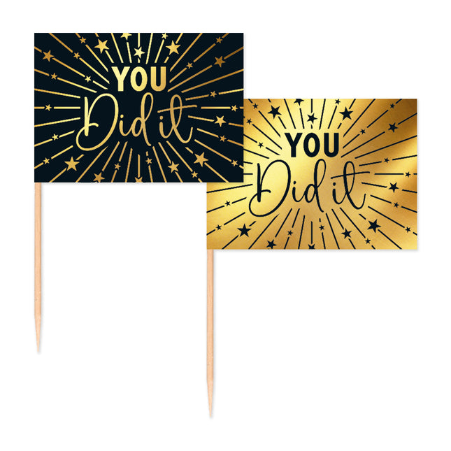 Picos de Cóctel Pasados Oro Negro You Did It 50pcs