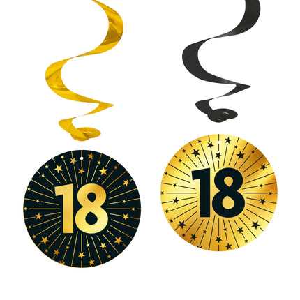 18 Años Colgante Decoración Oro Negro 95cm 4pcs