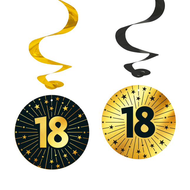 18 Años Colgante Decoración Oro Negro 95cm 4pcs