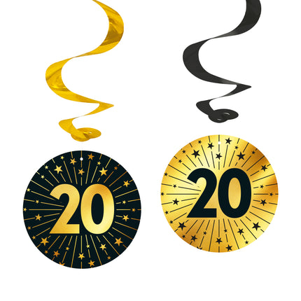 20 Años Colgante Decoración Oro Negro Vacío 95cm 4pcs