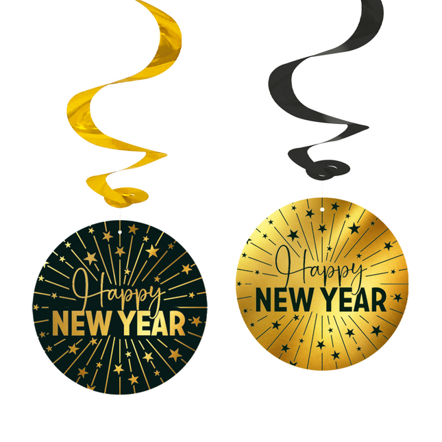 Feliz Año Nuevo Decoración colgante 4pcs