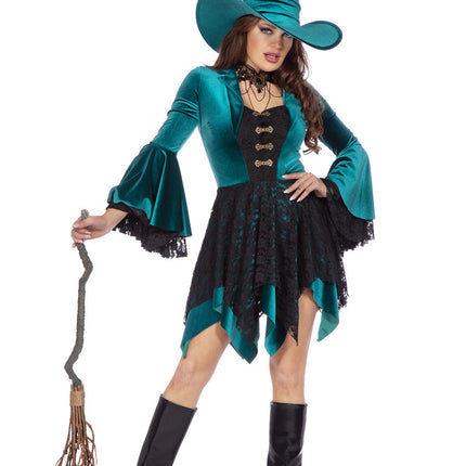 Vestido Bruja Damas Verde
