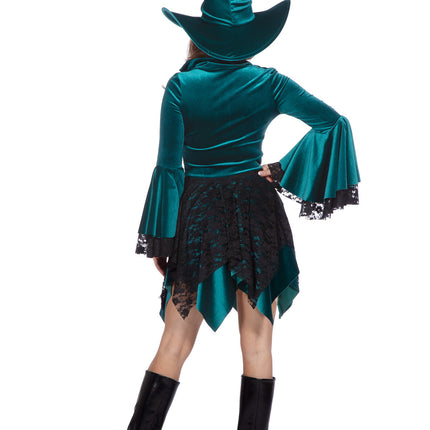 Vestido Bruja Damas Verde