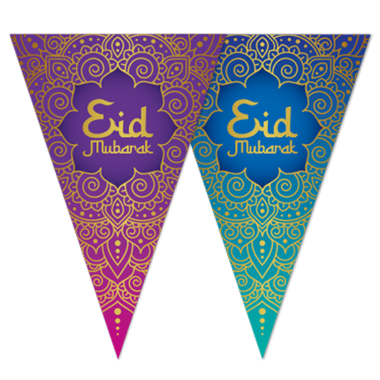 Guirnalda Eid Mubarak Morado Azul
