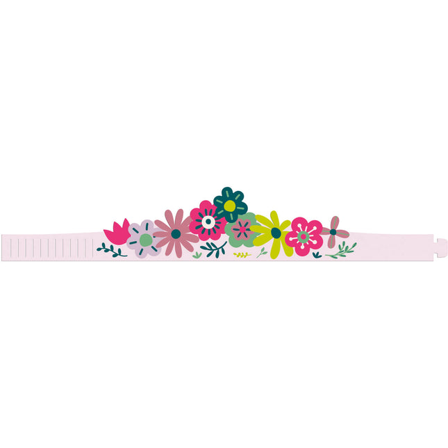 Flores Corona Papel de Colores 6uds