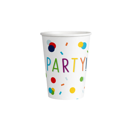 8 Vasos de papel Confetti Cumpleaños 250 ml