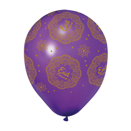 Globos Eid Mubarak Morado Azul 30cm 6pcs