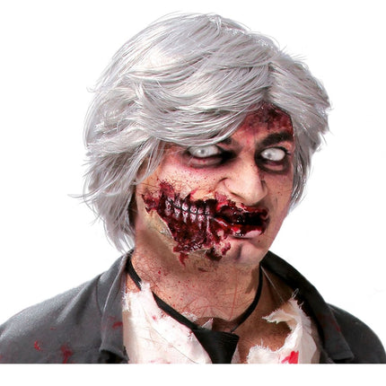 Peluca Halloween Hombre Gris