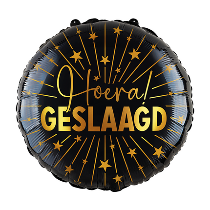 Globo de Helio Pasado Oro Negro Vacío 45cm
