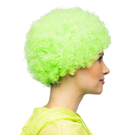 Peluca rizada verde neón UV