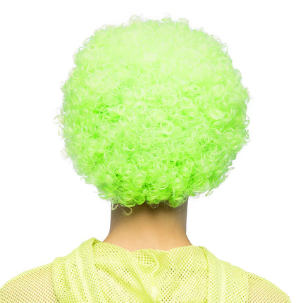 Peluca rizada verde neón UV
