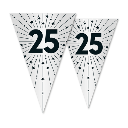 Vlaggenlijn 25 PET Zilver 20x30cm Dubbelzijdig