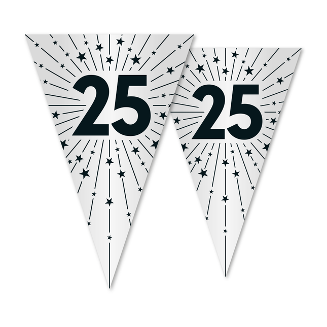 Vlaggenlijn 25 PET Zilver 20x30cm Dubbelzijdig