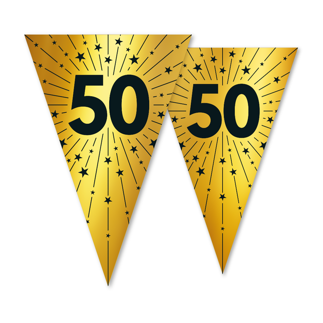 Flagline 50 PET Doble cara 20x30cm Oro 10m