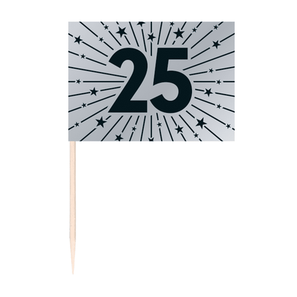 50 Pinzas para banderas - '25' plata