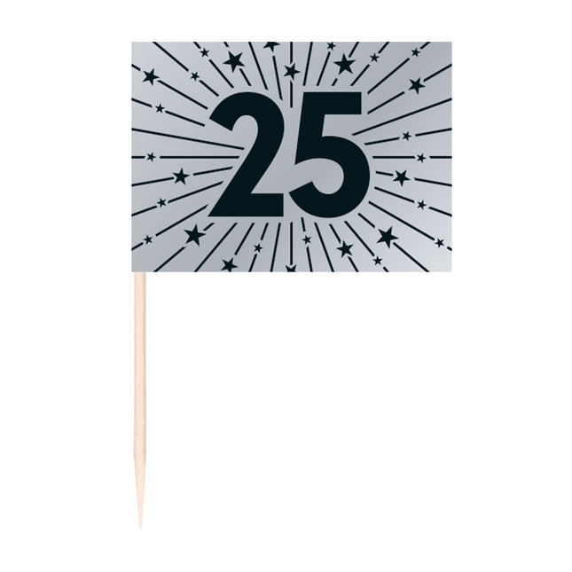 50 Pinzas para banderas - '25' plata