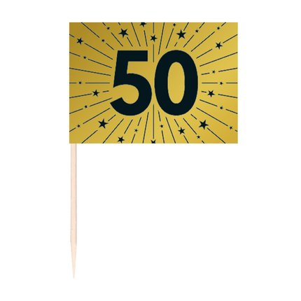 50 palillos - "50" de oro