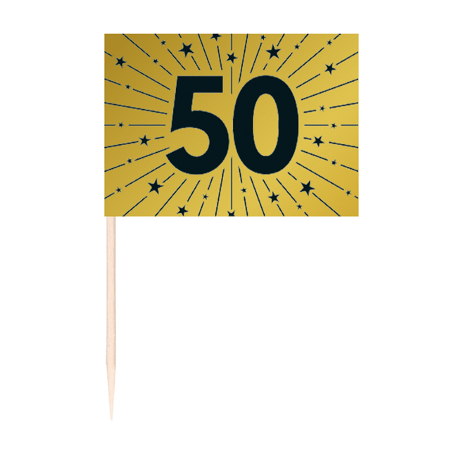 50 palillos - "50" de oro