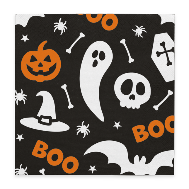 20 Piezas Papel 3 Capas 33x33cm Halloween Boo