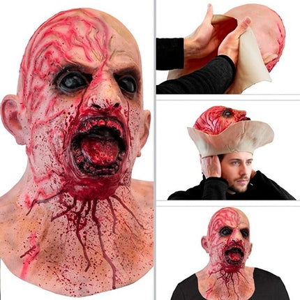 Máscara de zombi ensangrentada que cubre toda la cabeza