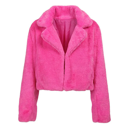 Chaqueta Fluffy rave rosa neón (M/L)