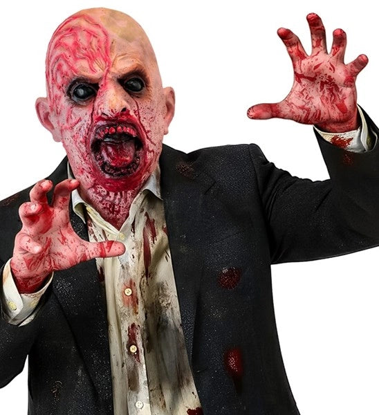 Máscara de zombi ensangrentada que cubre toda la cabeza