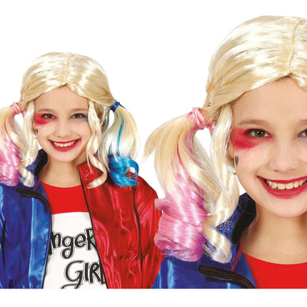 Peluca Rubia Harley Quinn Niña