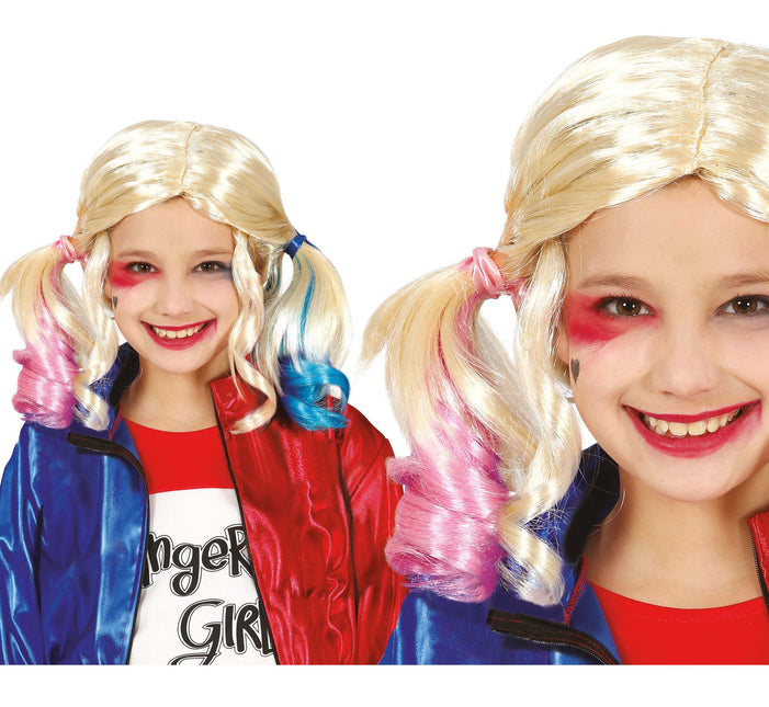 Peluca Rubia Harley Quinn Niña
