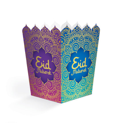 Eid Mubarak Bandejas para aperitivos Morado Azul 8pcs