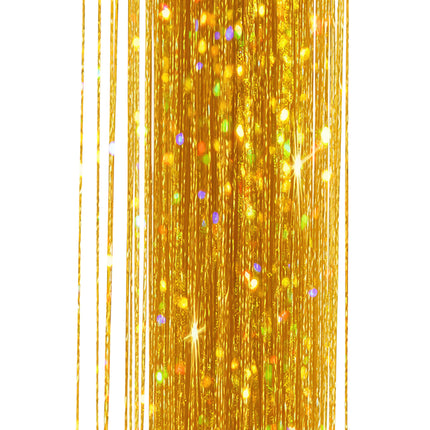 Extensión de pelo dorada Glitter 50cm 3pcs
