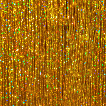 Extensión de pelo dorada Glitter 50cm 3pcs
