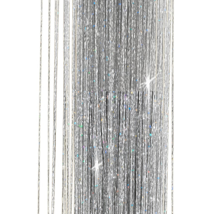 Extensión de pelo plateada Glitter 50cm 3pcs